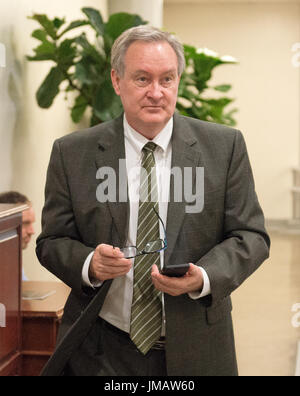 United States Senator Michael Crapo (Republican of Idaho) arrives in the US Capitol by the Senate Subway prior to the vote on the repeal of the Affordable Care Act (ACA) also known as 'Obamacare' in Washington, DC on Wednesday, July 26, 2017. The Senate voted 55-45 to reject legislation undoing major portions of President Barack Obama’s signature healthcare law without a plan to replace it. Credit: Ron Sachs / CNP       - NO WIRE SERVICE - Photo: Ron Sachs/Consolidated/dpa Stock Photo