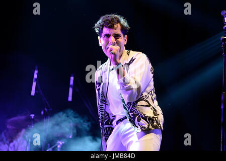 BARCELONA - JUN 2: Neon Indian (band) perform in concert at Primavera Sound 2016 Festival on June 2, 2016 in Barcelona, Spain. Stock Photo