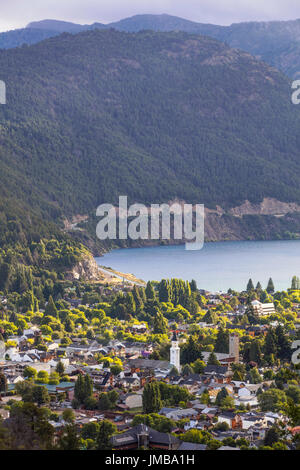 View of San Martin de los Andes from above. Argentina. Stock Photo
