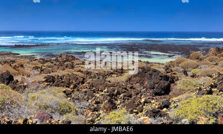 The White Beach (Caleton Blanco) in Lanzarote Stock Photo
