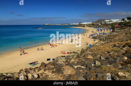 The Beach 'Playa Dorada' in Lanzarote Stock Photo