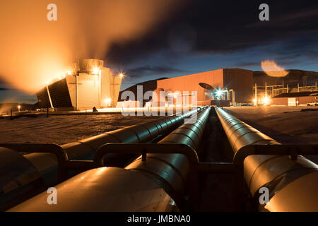 Krafla Geo-Thermal Power Plant, Iceland Stock Photo