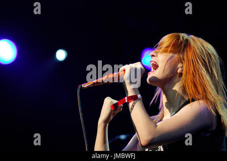 Hayley Williams Paramore performing 2007 KROQ Almost Acoustic Christmas Gibson Ampitheatre Universal City,Ca. Stock Photo