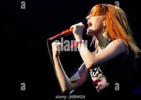 Hayley Williams Paramore performing 2007 KROQ Almost Acoustic Christmas Gibson Ampitheatre Universal City,Ca. Stock Photo