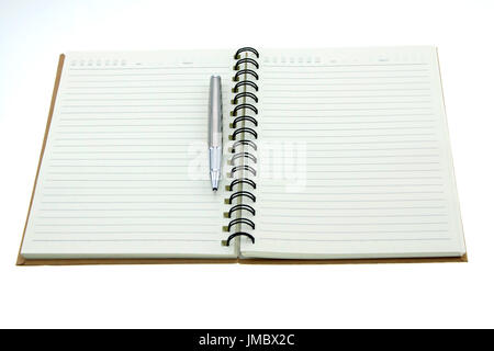 Blank diary isolated on a white background Stock Photo