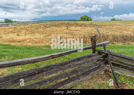 The landscape in the countryside of the historic Antietam battlefield in Maryland. Stock Photo