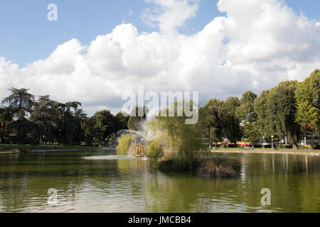 The view of fountain in the garden of Fortezza da Basso. Florence. Italy. Stock Photo