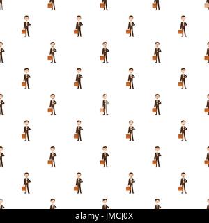 Businessman with his briefcase pattern Stock Vector