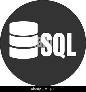 Vector illustration of sql white and blue round icon Stock Vector Image ...