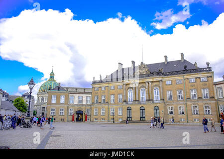 COPENHAGEN, DENMARK - JULY 20: Amalienborg Palace, home of the Danish royal family located in Copenhagen, Denmark Stock Photo