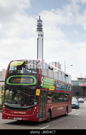 A bus in Birmingham City Centre Stock Photo