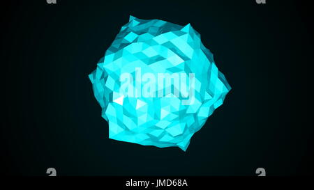 Low poly sphere. Abstract 3d render background. 3d rendering Stock Photo