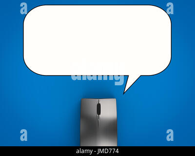 black wireless mouse with blank space in speech bubble Stock Photo