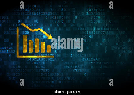 Marketing concept: Decline Graph on digital background Stock Photo