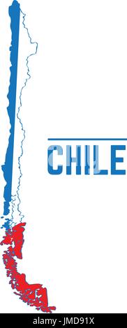 Flag and map of Chile Stock Vector