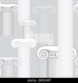 Classic columns seamless background. Roman Engraving background for architectural design Stock Photo