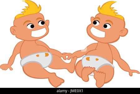 Child twins Stock Vector