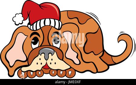 Dog in Christmas time Stock Vector