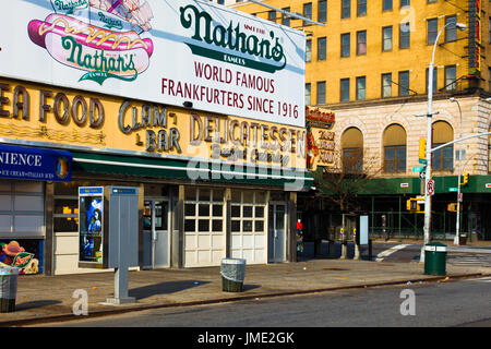 NEW YORK CITY-NOV 20: Nathan's Hotdogs original flagship location in Coney Island, Brooklyn in New York City on Nov. 20, 2010. The historic site opene Stock Photo