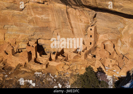 Square Tower House, Mesa Verde National Park, Colorado Stock Photo