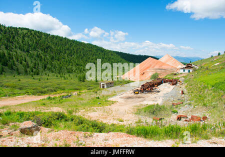 destroyed building mines in the Altai Mountains Stock Photo