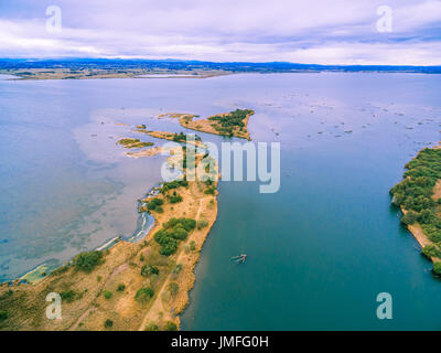 Aerial view of Eagle Point Bay at Gippsland Lakes Reserve, Victoria, Australia Stock Photo