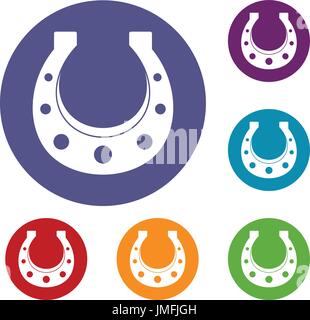 Horseshoe icons set Stock Vector