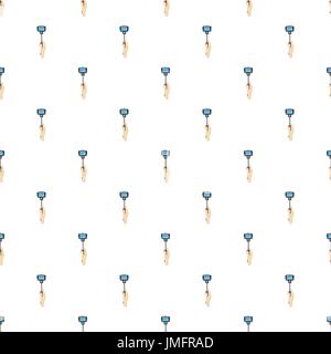 Hand holding selfie monopod stick pattern seamless repeat in cartoon style vector illustration Stock Vector