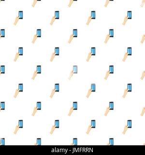 Hand holding smartphone pattern Stock Vector