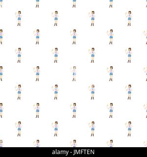 Girl with mobile phone calling pattern Stock Vector