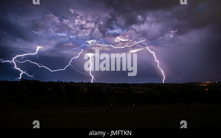 Lightning over Devon Stock Photo