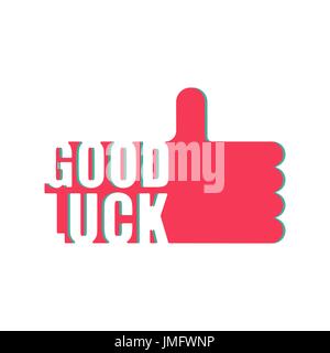 Good luck sign. Thumb up. Symbol OK. Stock Vector