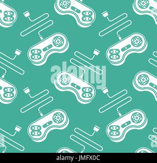 Joystick seamless pattern. Gamepad ornament. VideoGame Controller Texture Stock Vector