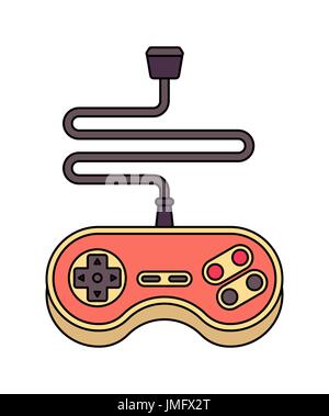Joystick isolated. Retro Gamepad. VideoGame Controller old Stock Vector