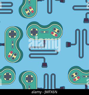 Joystick seamless pattern. Gamepad ornament. VideoGame Controller Texture Stock Vector