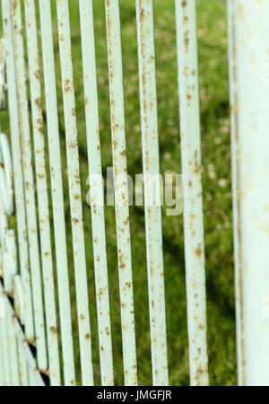 Iron fence isolated over white background Stock Photo - Alamy