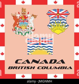 Official government elements of Canada - British Columbia Stock Vector