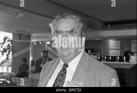 Rt. Hon. Denis Healey, former Chancellor of The Exchequer and Labour party Member of Parliament for Leeds East, attends the party conference in Brighton, England on October 1, 1991. Stock Photo