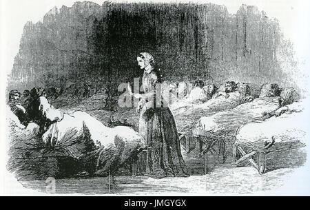 FLORENCE NIGHTINGALE (1820-1910) nurse and social reformer at Selimiye Barracks, Scutari, Crimea, in 1855 Stock Photo