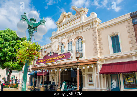 Main Street, U.S.A. Shopping stores Hong Kong Disneyland Stock Photo