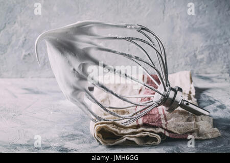 Process of cooking meringue Stock Photo