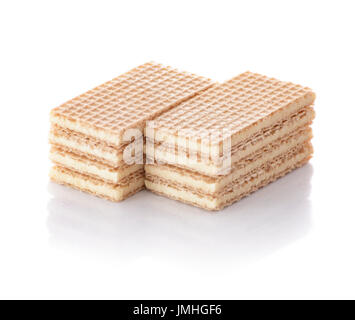 Vanilla Wafer Biscuits Isolated on White Background Stock Photo