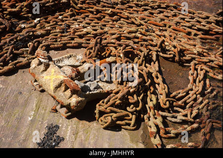 Rusty Chain and Anchor Stock Photo