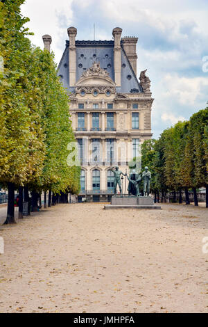 Statue in the Tuileries Garden in Paris, France called Les Fils de Cain. Stock Photo