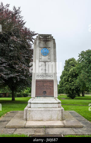 War memorial in Billingham,England,UK, for former ICI employees who died in the second world war. Stock Photo