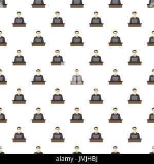 Businessman using his laptop pattern Stock Vector