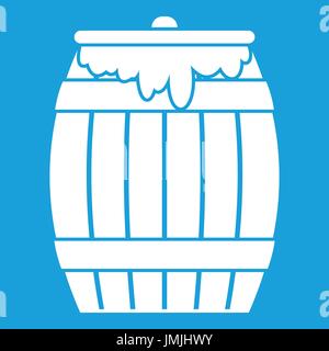 Honey keg icon white Stock Vector