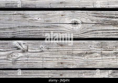 Old silvered and weathered wood plank background Stock Photo