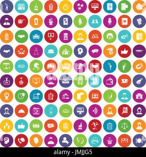100 coherence icons set color Stock Vector