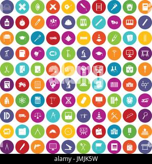 100 compass icons set color Stock Vector